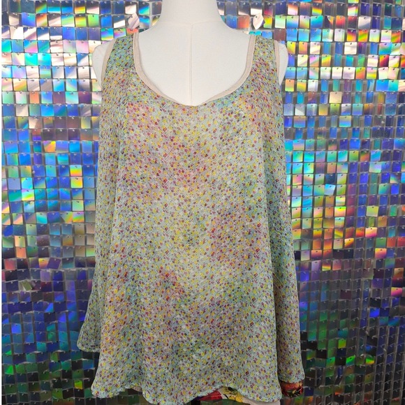 Target Reversible Floral Tank Top Womens Multicolor Sleeveless Blouse Boho - Picture 10 of 12